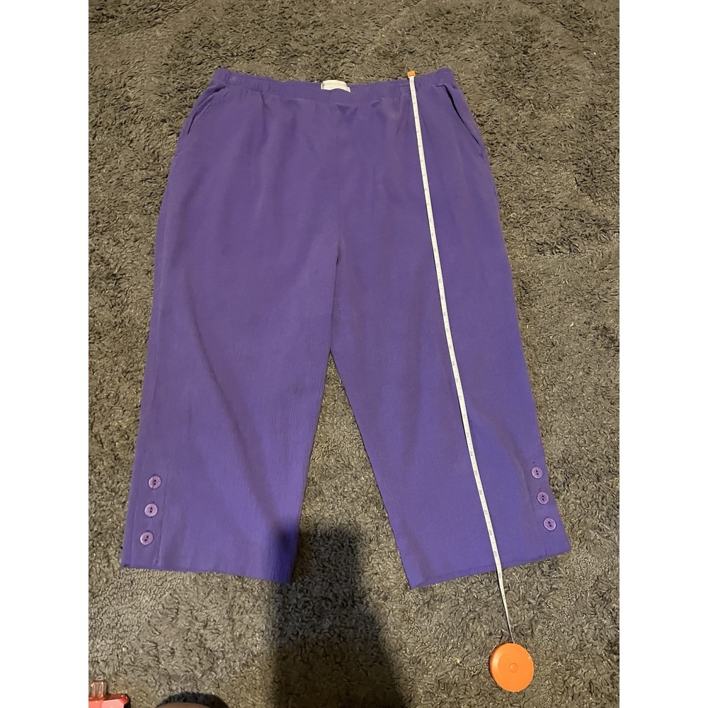 Draper's & Damon's Purple Cropped Pants with Button Detail Size PL